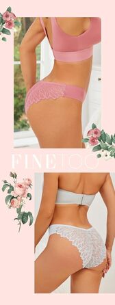 Набір трусиків FINETOO Seamess Sips: 6 шт. мереживні трусики, трусики-хіпстері, V-подібний вигин, S-X (C-6er, XL)