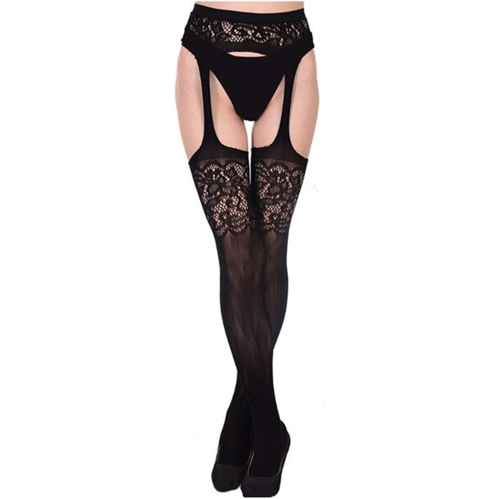 Шкарпетки ZGP Jubilant з мереживом, м'яким поясом та стрічковим ремінцем, спідня білизна, жіночі панчохи, квітковий принт