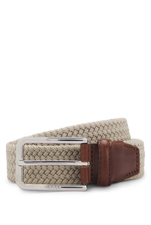 Чоловічий тканинний ремінь BOSS Clorio Sz30 з шкіряними деталями, бежевий, 110 см