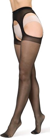 Сексуальні панчохи BANANALU 20 Den з вирізом, 3 шт. - Чорний