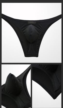 Чоловіча нижня білизна Faringoto: G-String, Bikini String, Tanga, низька посадка, чорний, розмір M