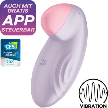 Satisfyer Tropical Tip Connect: Вібратор кліторальний Bluetooth, водонепроникний (IPX7), ергономічний, силіконовий, фіолетовий