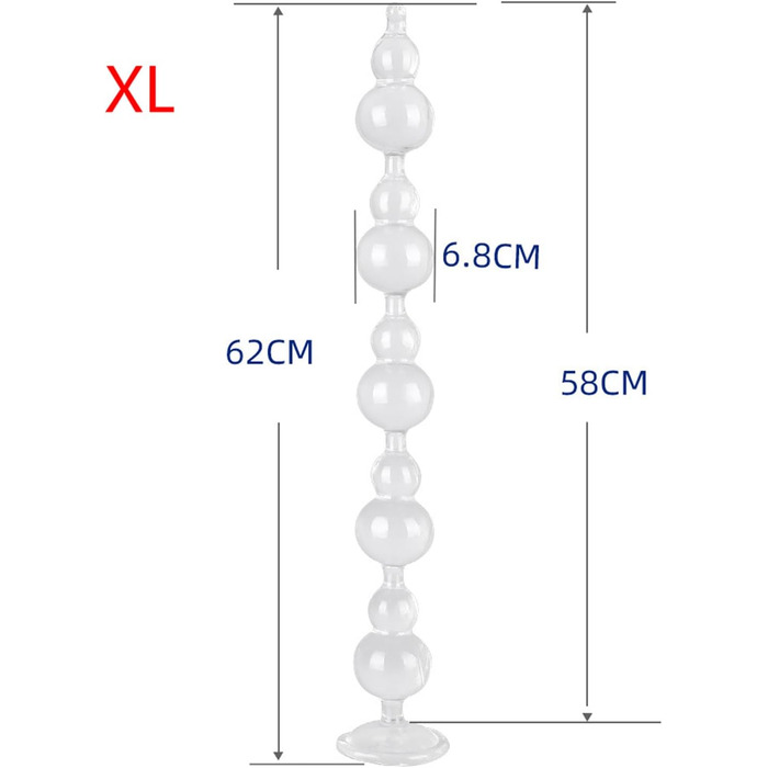 Анальний дилататор з намистинами Axcroo Extra Lang, стимулятор простати, для чоловіків та жінок (Чорний, XL)