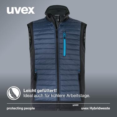 Чоловіча гібридна робоча жилетка Uvex tune-up стібана, темно-синя, розмір L