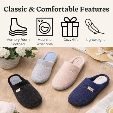 Жіночі капці-клоги Dearfoams Wide Width з chenille та стількою з стьобаної тканини, розмір 40/41 EU, чорні