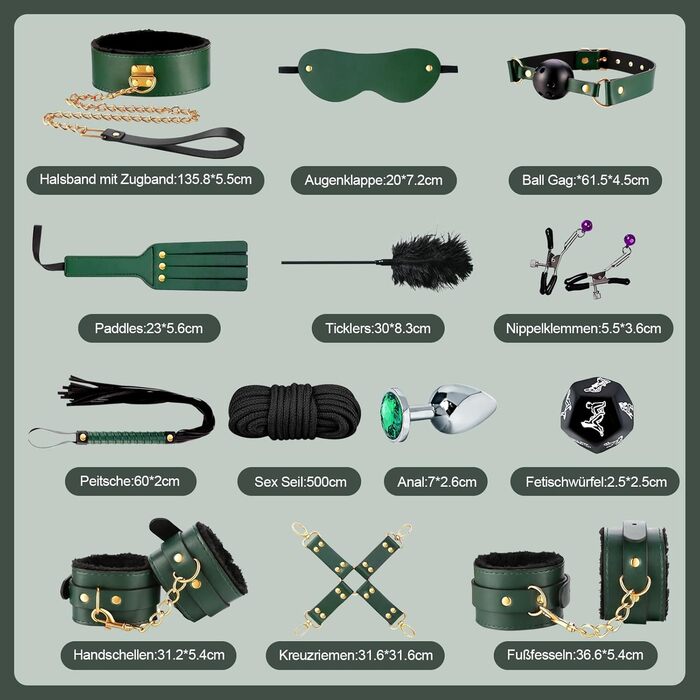 Набір для БДСМ для пар: 13 предметів (наручники, фетіш-аксесуари)