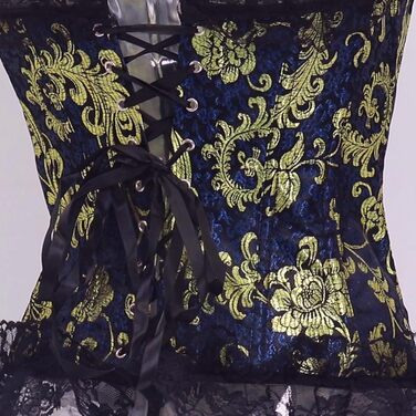 Жіноче корсетне приглудне (XL), блакитне - класична корсетна сукня з мереживом для формування талії