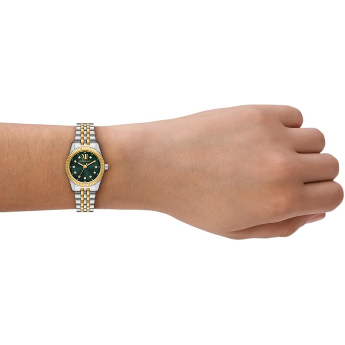 Жіночий годинник Michael Kors Lexington, 26мм, кварцовий механізм, сталевий браслет (оливковий та золотистий)