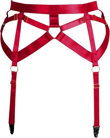 Жіночий готичний корсет-стрінг з 4 кліпсами, пояс-стрінг, готичний стиль, універсальний розмір, бордовий колір