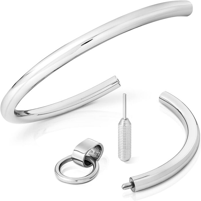 Чоловіче намисто-ланцюжок з нержавіючої сталі, знімний кільце, розміри на вибір, внутрішній діаметр 140 мм