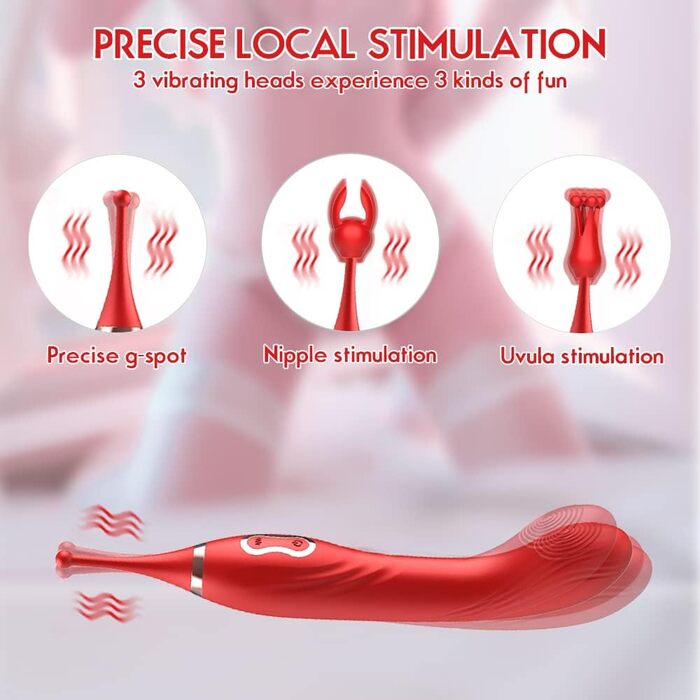 Вібратор клітора Xuomt для жінок: стимуляція G-точки, заміна насадки, червоний