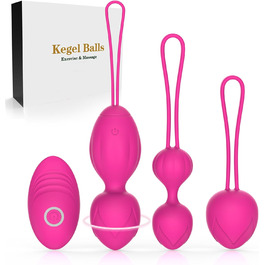 Тренування м'язів тазового дна для жінок з пультом дистанційного керування - медичний силікон, м'ячики для контролю сечовипускання та вправ для тазового дна (рожевий)