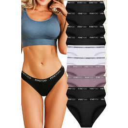 10 шт. бавовняних трусиків FINETOO для жінок: дихаюча спортивна білизна, м'які та сексуальні трусики, ремені для спорту, бікіні, S-XL