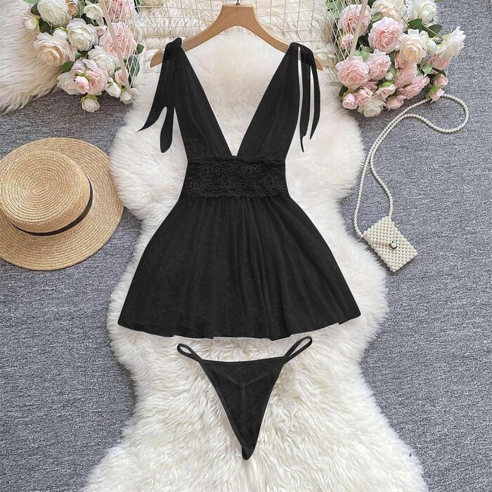 Сексуальний комплект ніжної жіночої білизни з відкритим промежиною: мереживний халат-комбінезон з вбудованим бюстгальтером, сатинове нічне плаття для жінок, білий/чорний колір