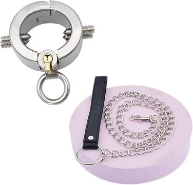 Сталевий кільце для яєчок з 4 знімними шипами CBT, замками та металевим ланцюгом. Підвіска для яєчок, бондж, кільце для статевого члена. Іграшки для дорослих для чоловіків, срібло, комплект