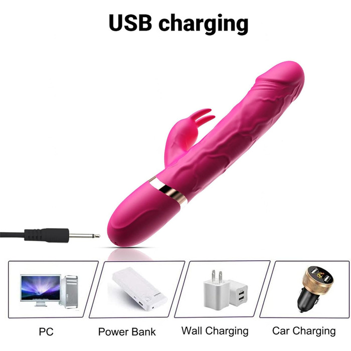 Вібратор для жінок Klitoris та G-точка, Rabbit Silikon, 10 режимів, Рожевий