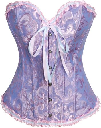 Корсет жіночий, топ великого розміру з атласу, квітковий, з кісточками, пов'язка-корсет, спідниця-корсет, піратський корсет, корсет поверх грудей, блакитний