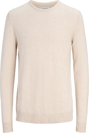 Чоловічий в'язаний светр Jack & Jones Jjeemil Knit Crew Neck Noos, колір Oatmeal (вівсяний)