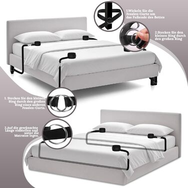 Набір для БДСМ з петлями та наручниками: петлі для ліжка, наручники, розтяжка, фіксатори для ніг (5 шт.)