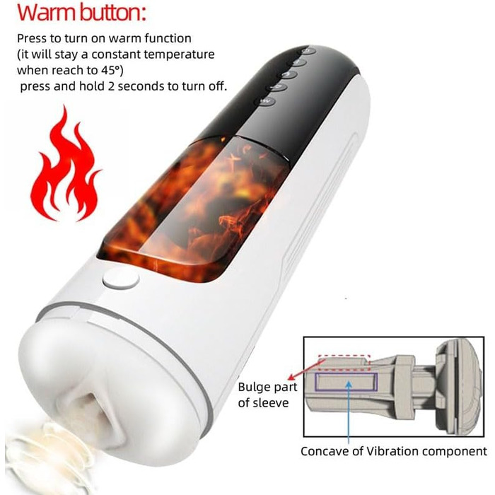 Автоматичний тренажер для фітнесу для чоловіків, 10 частот, інтелектуальний нагрів, інтелектуальна вимова