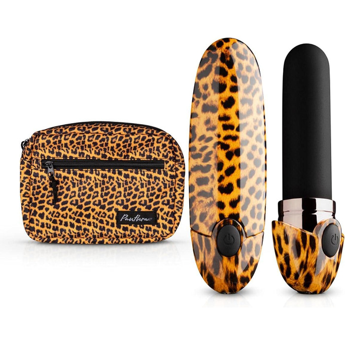 Вібратор для жінок Panthra Lippenstif Asha – Leopard – міні вібратор Bullet, водонепроникний, з чохлом