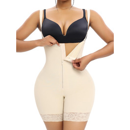Корсет YIANNA Fajas для жінок, контролюючий живіт, підтягуючий сідниці, боді-шейпер з відкритим промером, бежевий, XL
