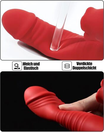 Секс-іграшка SXOVO для жінок 5 в 1, вібруючий масажер з 10 режимами стимуляції, нагріванням та стимуляцією G-точки (червоний)