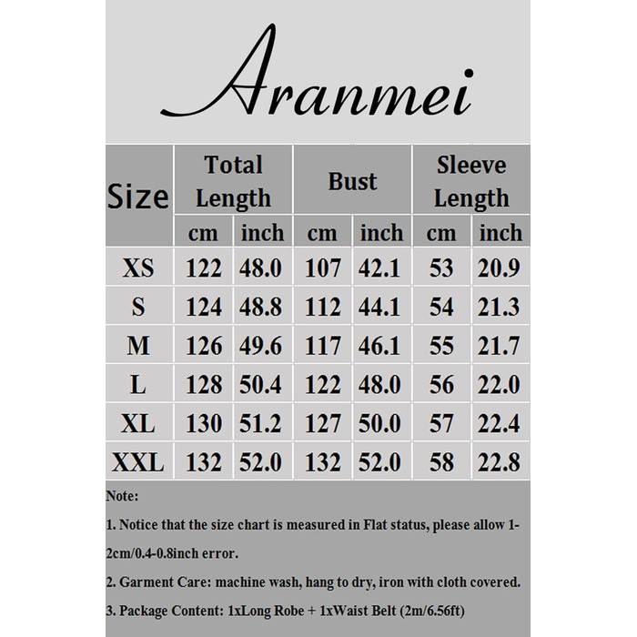 Шовковий халат Aranmei для жінок: довгий, з V-подібним вирізом, 3/4 рукава, нічний халат, халат для сну, кімоно, чорний, з мереживом