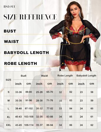 Сексуальна спідня білизна RSLOVE для жінок: мереживний бабідол з халатом, нічна сорочка, нічна сорочка, чорний, червоний, XL