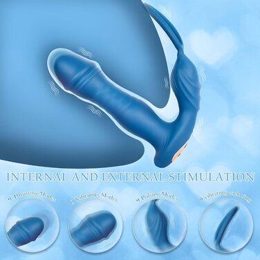 Анальні вібратори LYAMais для чоловіків: стимуляція простати, 9 режимів, кільце для пеніса, масажер-дилда, анальний плаг