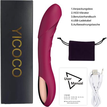 Вібратор G-Spot з силікону для жінок та пар, 12 режимів, реалістичний дизайн (червоний)