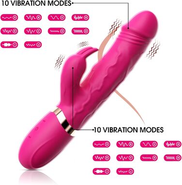 Вібратор G-Punkt Klassischer, 10 режимів вібрації, силіконовий дildo-вібратор, масажний стрижень, секс-іграшка для жінок та пар (чорний)