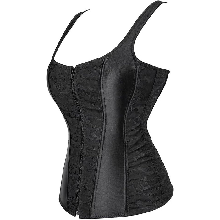 Корсет топ бюстєль для жінок, оверсайз, атлас, квіткова мереживна шнуровка, плюс сайз, бодішейпер, білий 2550 (3XL, чорний)