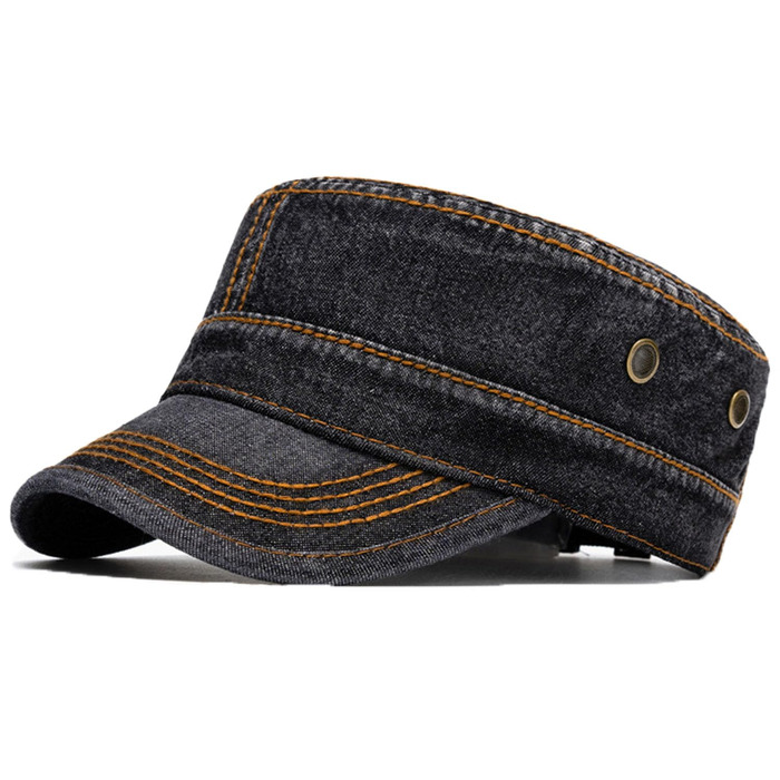 Чоловіча військова кепка з праної бавовни, унікальний дизайн, колір Denim Black