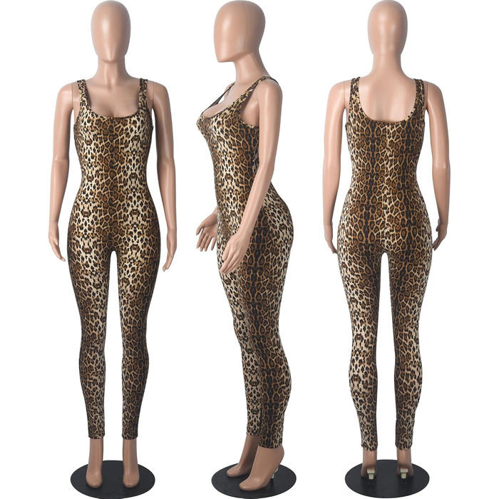 Жіночий комбінезон HKWZYY з леопардовим принтом (L, маленький леопардовий візерунок)