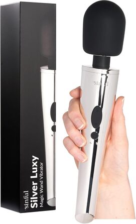 Масажер для тіла Luxy - бездротовий вібратор для жінок, сріблястого кольору. 10 режимів, водонепроникний.