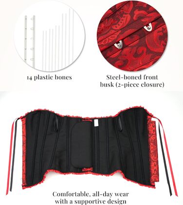 Корсет топ SZIVYSHI для повного бюсту: готичний корсет, бюстгальтер, чорний та червоний