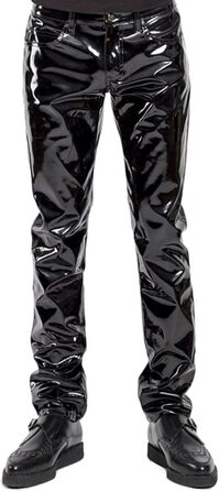 Чоловічі шкіряні штани-легінси з відкритим кроком, шкіра, чорний колір, для вечірок та клубів