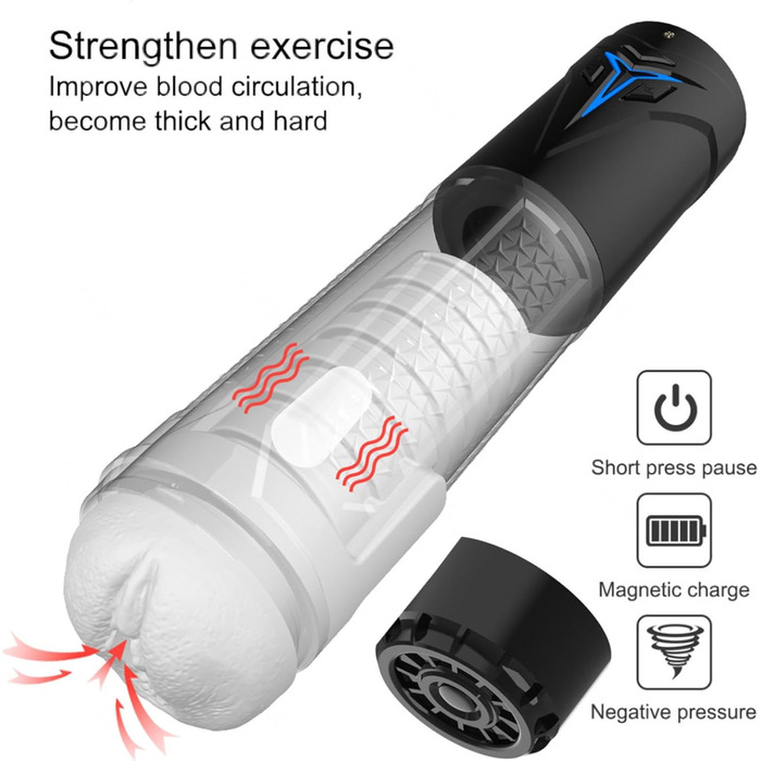 Електричний мастурбатор для чоловіків з режимами всмоктування, автоматичний мастурбатор – сексуальні іграшки для чоловіків
