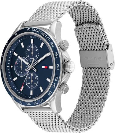 Чоловічий аналоговий кварцовий годинник Tommy Hilfiger синього кольору з ремінцем