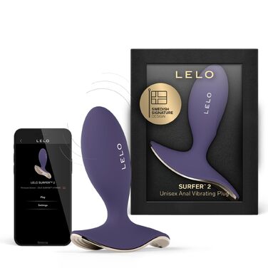 Вібруючий анальний пробка-набір LELO SURFER 2 для жінок та чоловіків, 6 режимів стимуляції, колір Purple