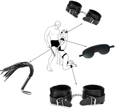 Набір для БДСМ-ігор Qoosea 18 шт. з наручниками та маскою для пар, фетиш-іграшки для дорослих