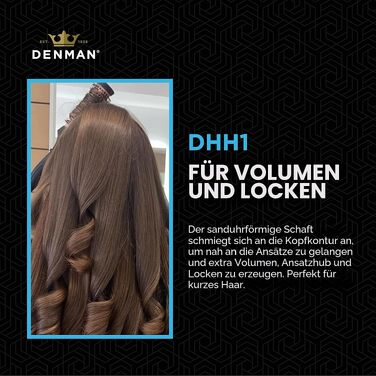 Брашинг для волосся Denman Medium Head Huggers DHH4 для об'єму та випрямлення, кругла щітка для фена, рожеве золото та чорний (X-Small)