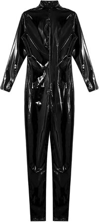 Комбінезон жіночий з довгим рукавом та стійким коміром, чорний, GRRKDFQ