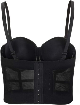 Чорний корсет-топ бюстгальтер з бретелями для жінок, кроп-топ, корсаж, обтягуючий жилет, розмір XS