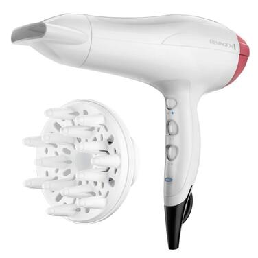 Іонізуючий фен Remington D5226 (2400 Вт, турбофункція 90км/год, 3 температурні та 2 швидкості обдуву, 2 насадки)