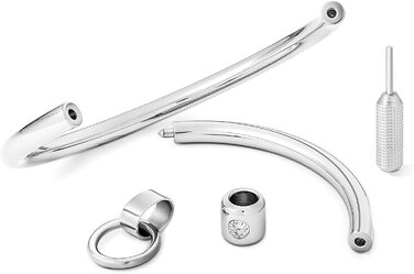 Металевий намисто-чокер з кільцем та знімними кулонами (HB01), внутрішній діаметр 130 мм