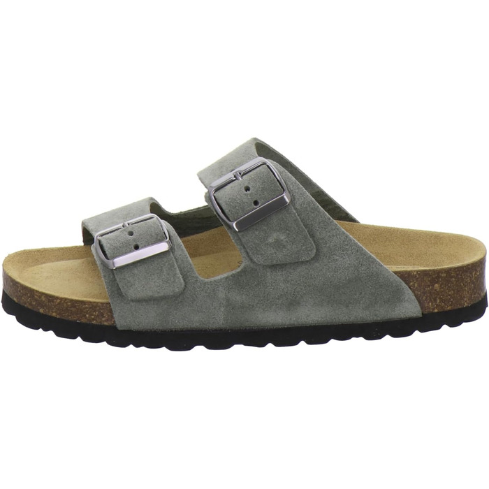 Жіночі шкіряні пантолети AFS-Schuhe 2100, натуральна замша, оливкові, Made in Germany, розмір 38 EU