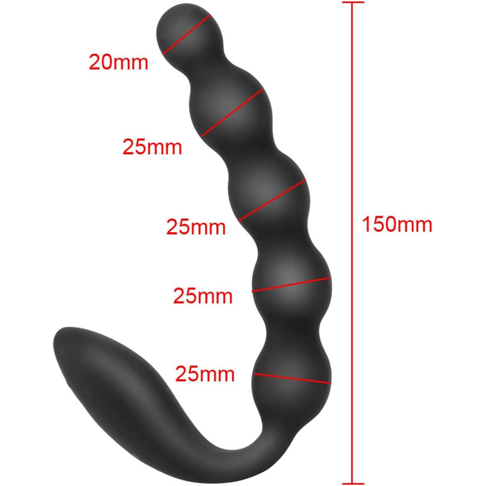 Анальний вібратор LZMYZ з 10 режимами вібрації, 2 мотори, перлини для масажу простати, для чоловіків, жінок та пар