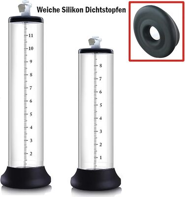 Набір пеніс-помп ScreaAss різних розмірів (9 шт.) з акрилового прозорого трубки з мірною шкалою та силіконовим шлангом для ScreaAss (ручні/електричні)